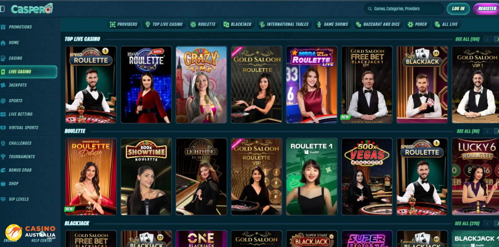 Caspero Casino Live Games Australia