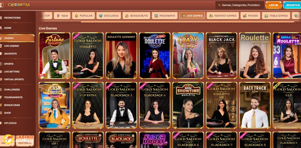 CleoBetra Casino Live Games Australia