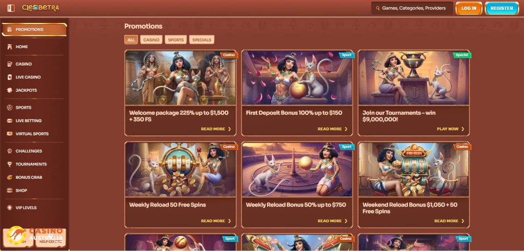 CleoBetra Casino Promotions Australia