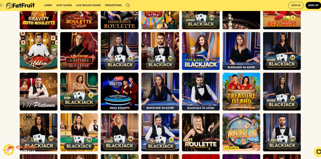 FatFruit Casino Live Games Australia