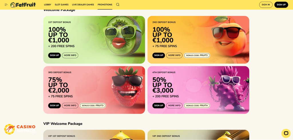 FatFruit Casino Promotions Australia