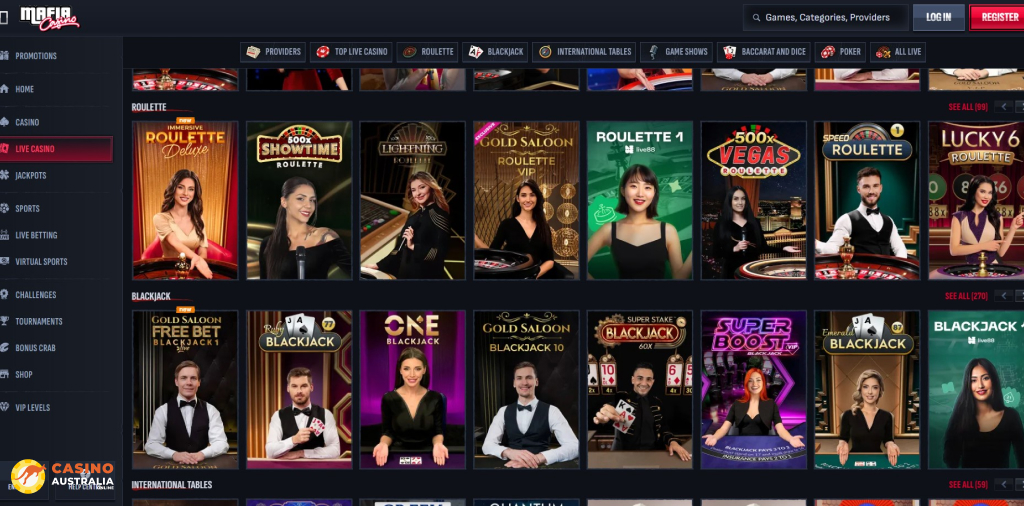 Mafia Casino Live Games Australia