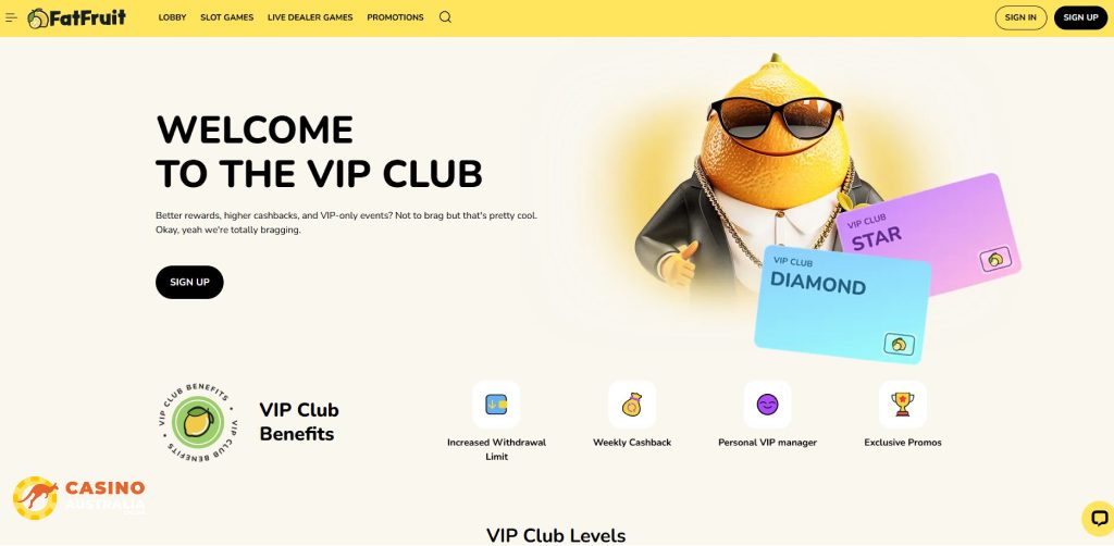 Vip Program at FatFruit Casino Australia