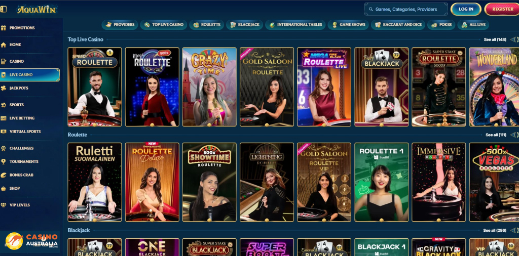 Aquawin Casino Live Games Australia