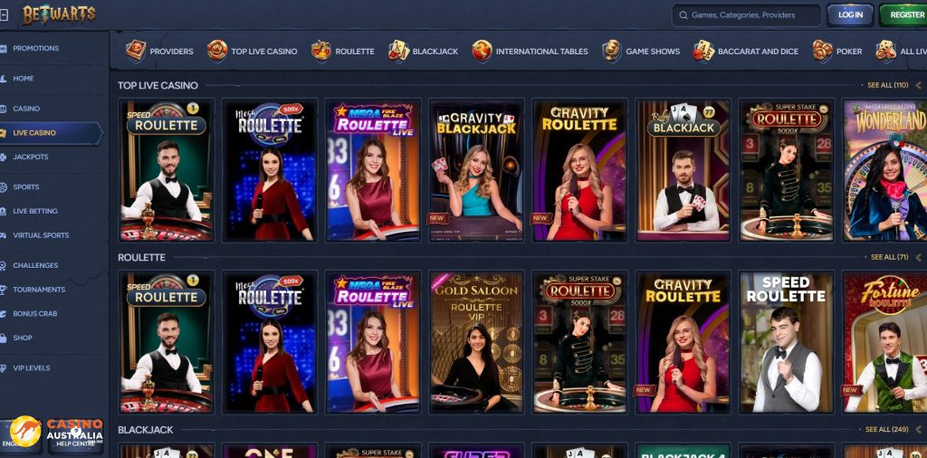 Betwarts Casino Live Games Australia