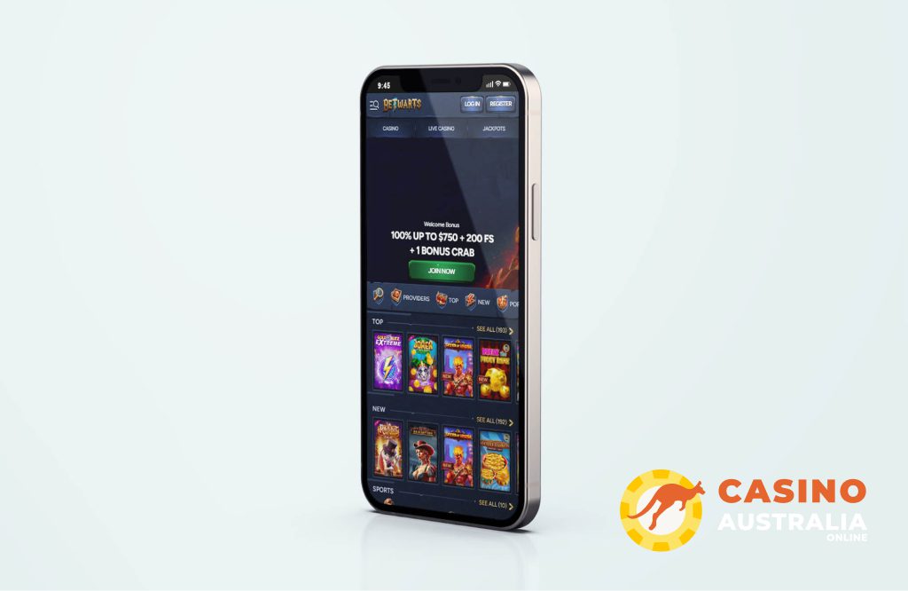 Betwarts Casino Mobile Version