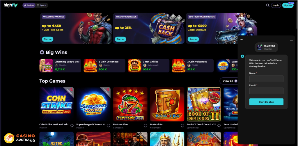 Customer Support at Highflybet Casino Australia