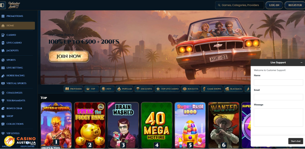 Customer Support at WonderLuck Casino Australia
