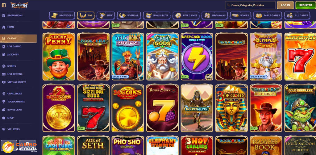 Divaspin Casino Games Australia