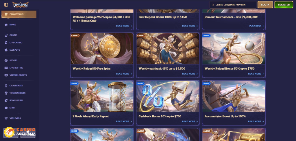 Divaspin Casino Promotions Australia