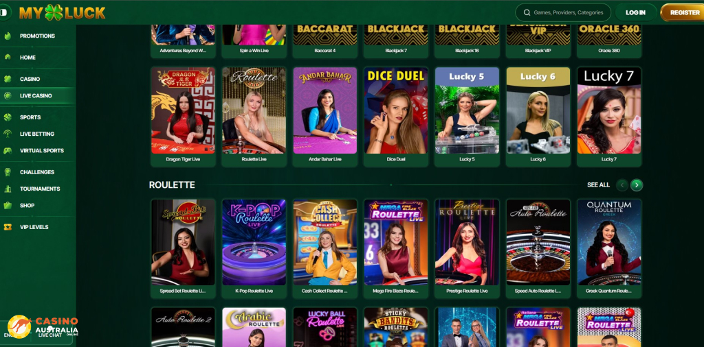 MyLuck Casino Live Games Australia
