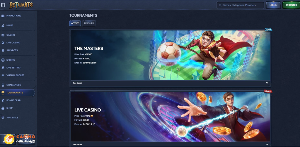 Tournaments at Betwarts Casino Australia