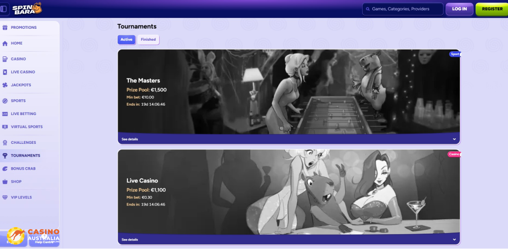 Tournaments at Spinbara Casino Australia