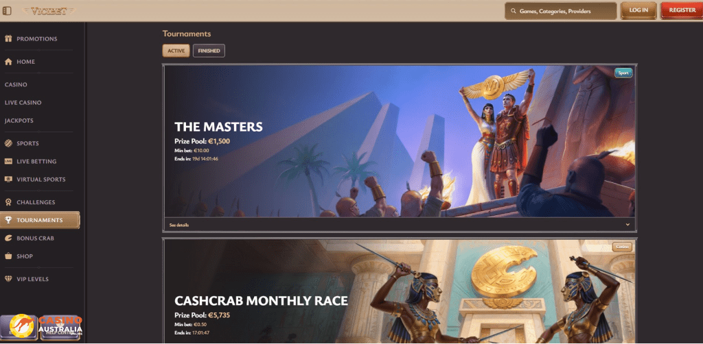 Tournaments at ViciBet Casino Australia