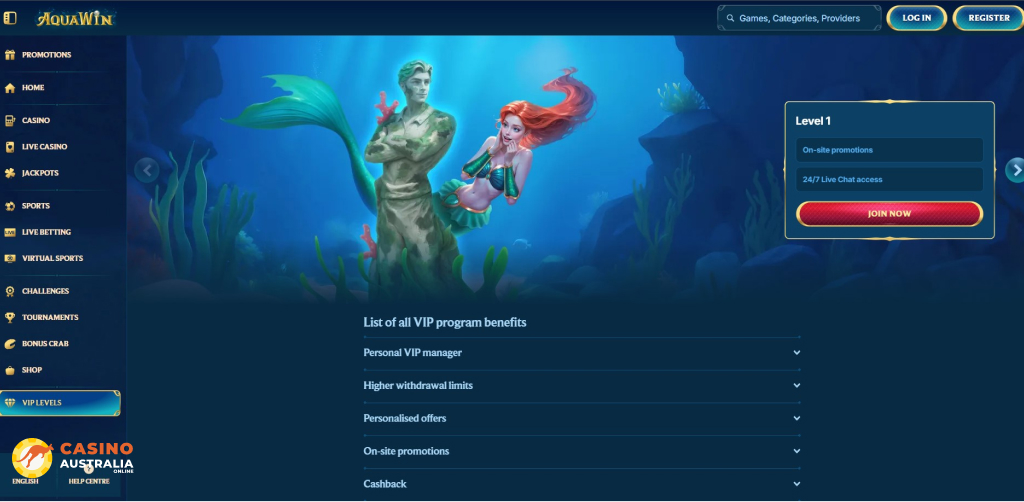 Vip Program at Aquawin Casino Australia