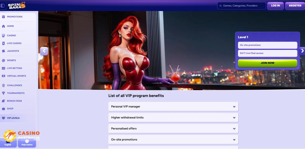 Vip Program at Spinbara Casino Australia