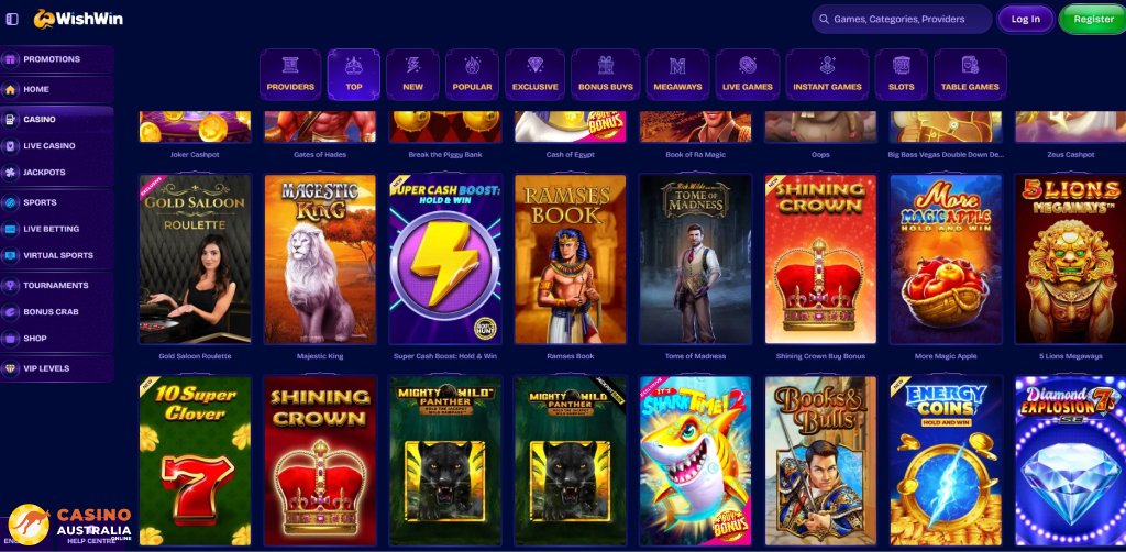 WishWin Casino Games Australia