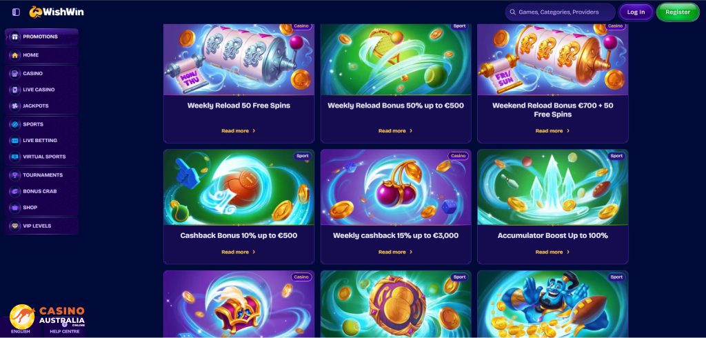 WishWin Casino Promotions Australia