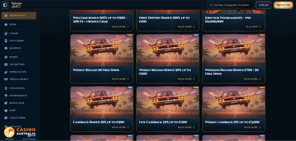 WonderLuck Casino Promotions Australia