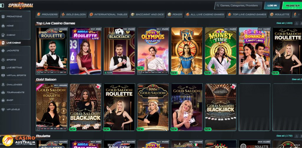 Spinational Casino Live Games Australia