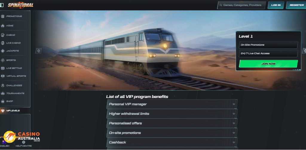 Vip Program at Spinational Casino Australia