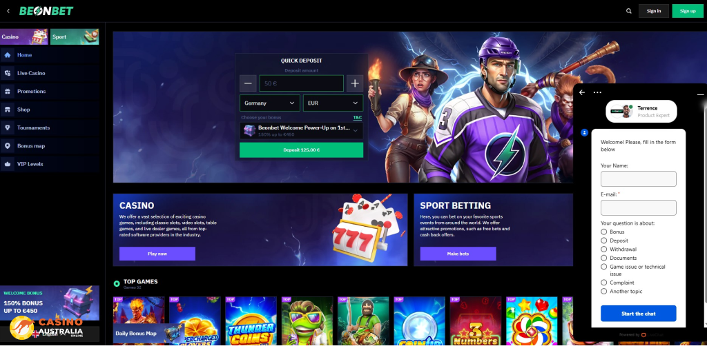 Customer Support at BeonBet Casino Australia