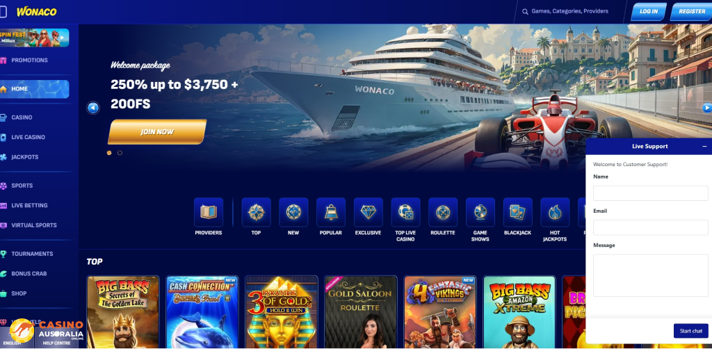 Customer Support at Wonaco Casino Australia