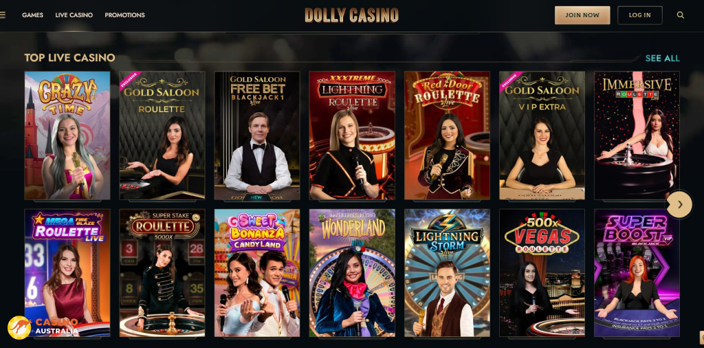 Dolly Casino Live Games Australia