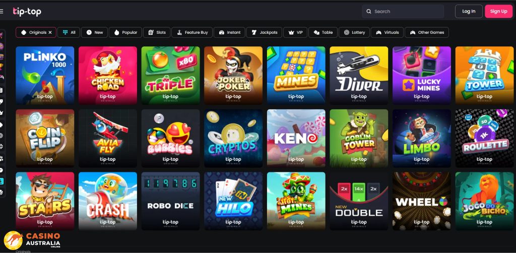 Tip Top Bet Casino Games Australia