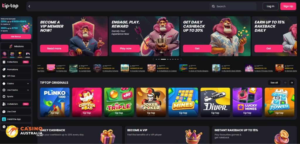 Tip Top Bet Casino Review Australia