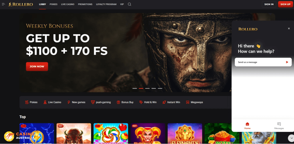 Customer Support at Rollero Casino Australia