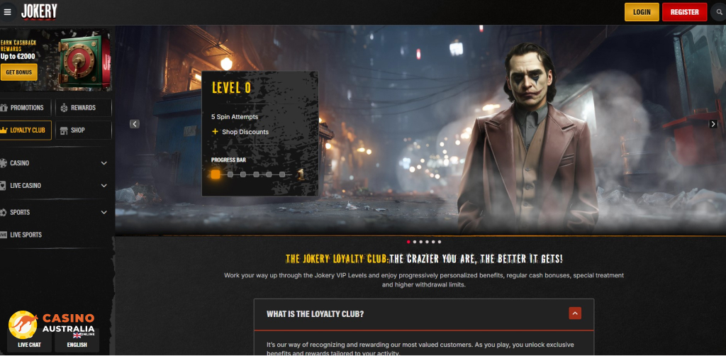 Vip Program at Jokery Casino Australia