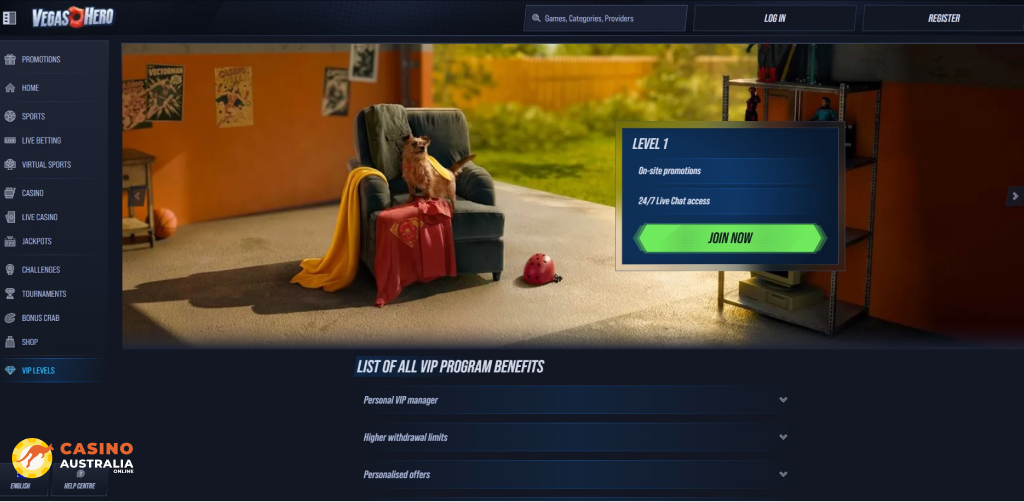 Vip Program at VegasHero Casino Australia