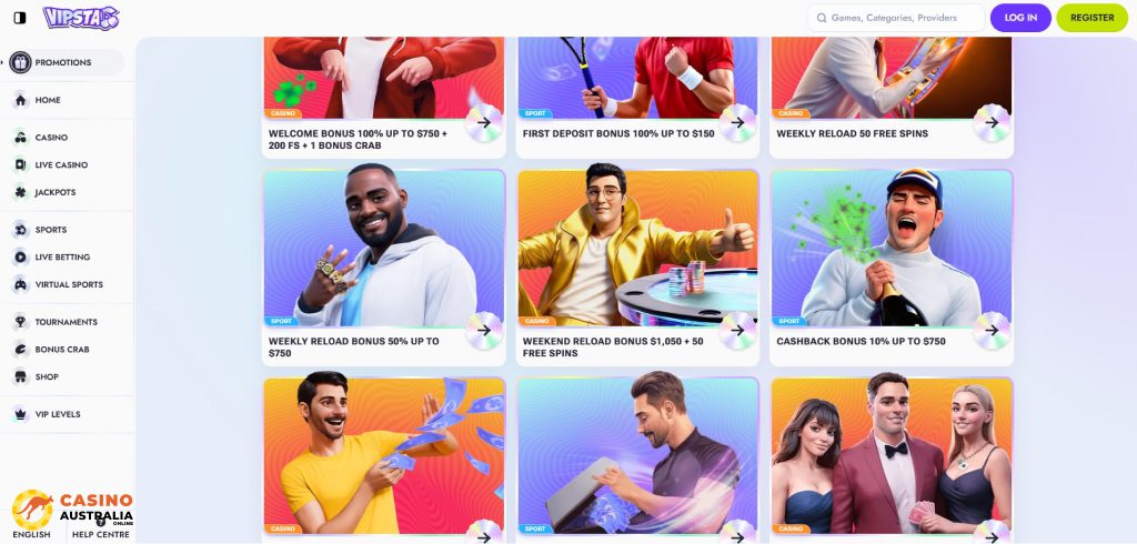 Vipsta Casino Promotions Australia