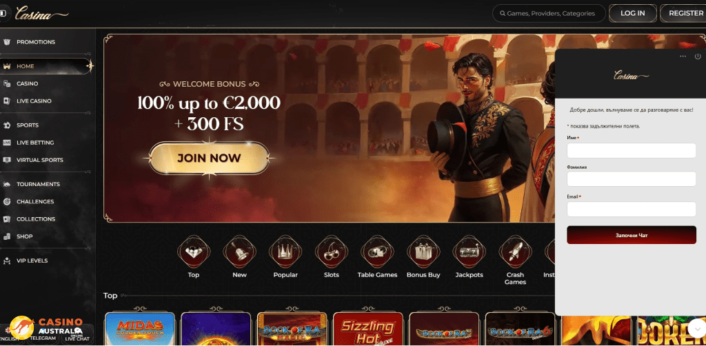 Customer Support at Casina Casino Australia