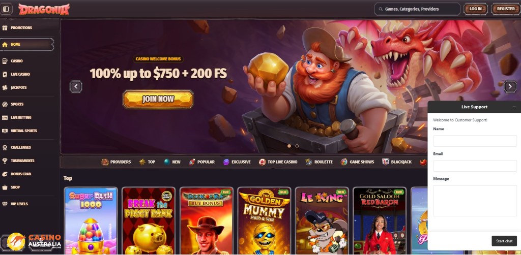 Customer Support at Dragonia Casino Australia