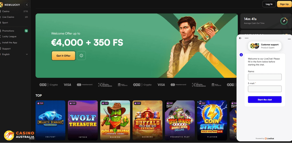 Customer Support at NewLucky Casino Australia