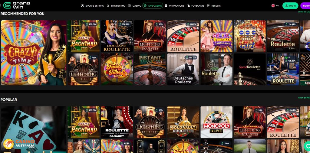 GranaWin Casino Live Games Australia