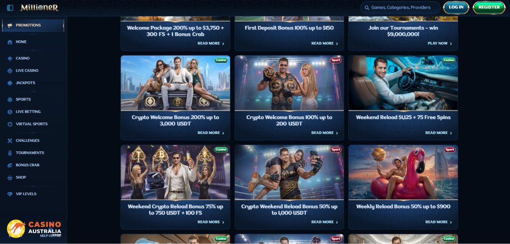 Millioner Casino Promotions Australia