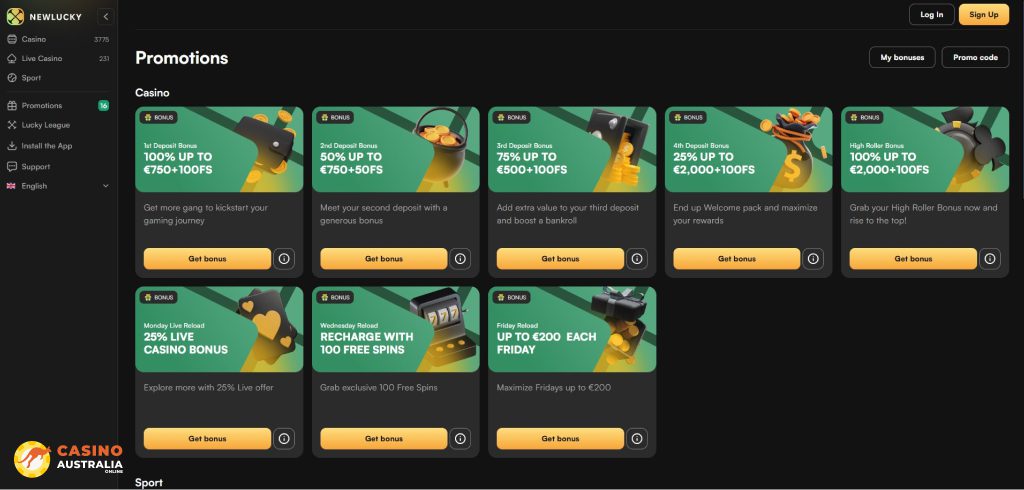 NewLucky Casino Promotions Australia