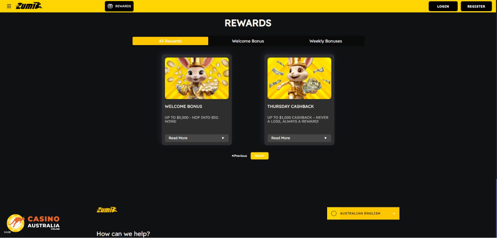 Zumibet Casino Promotions Australia