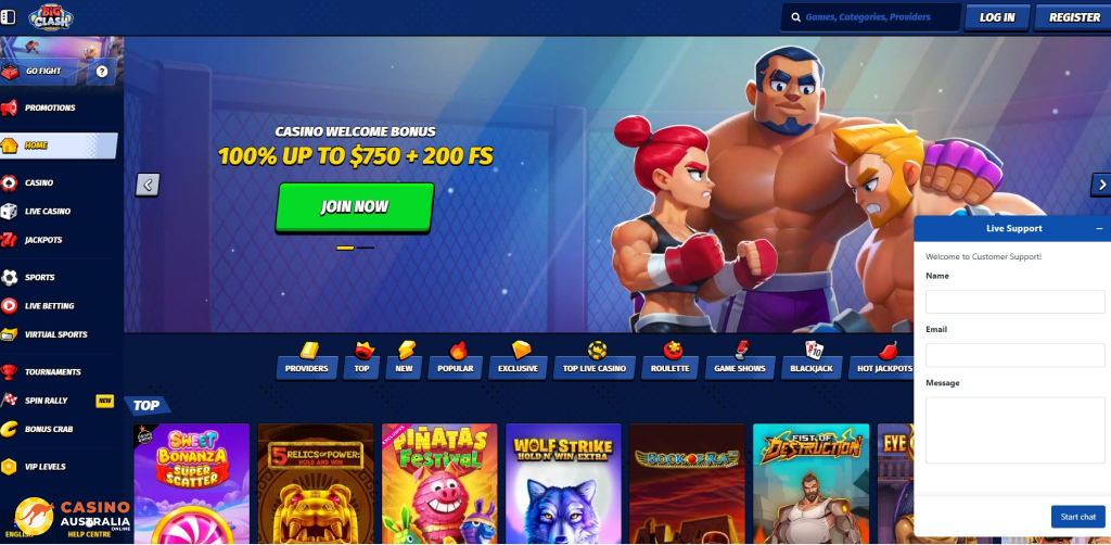 Customer Support at BigClash Casino Australia