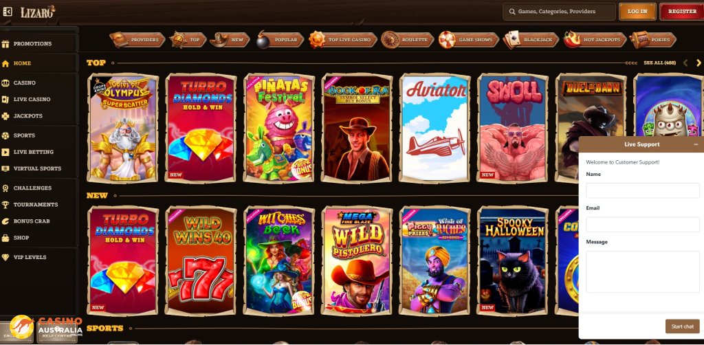 Customer Support at Lizaro Casino Australia