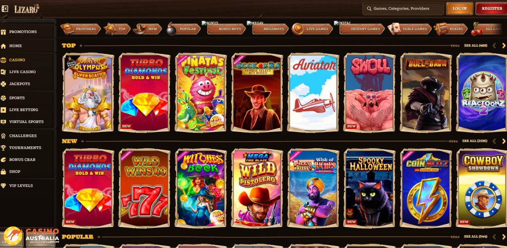 Lizaro Casino Games Australia