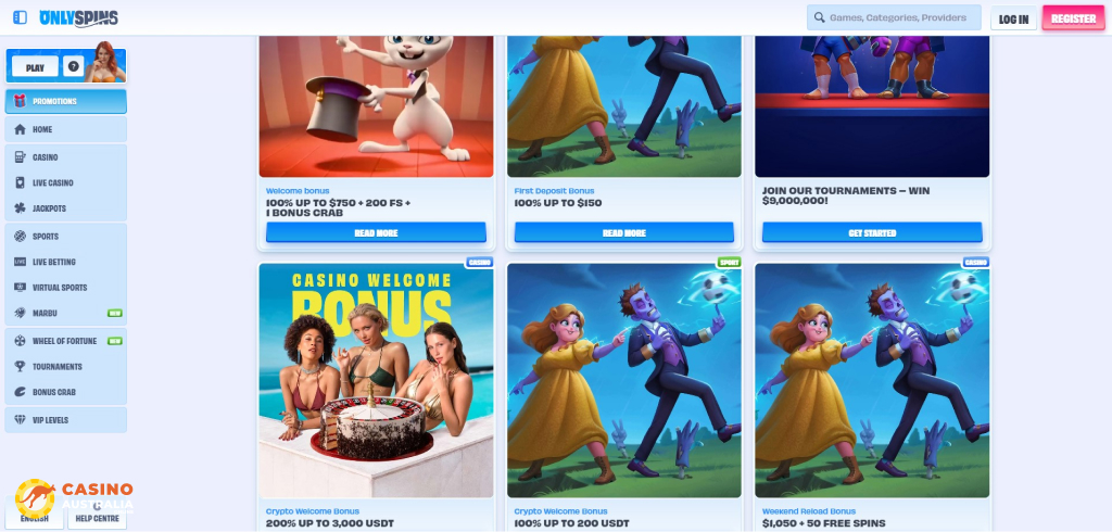 Onlyspins Casino Promotions Australia