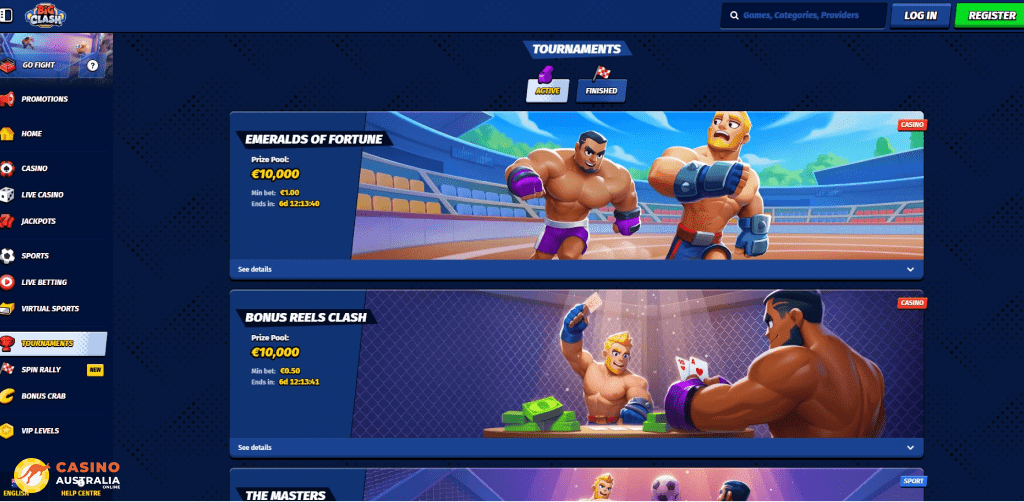 Tournaments at BigClash Casino Australia