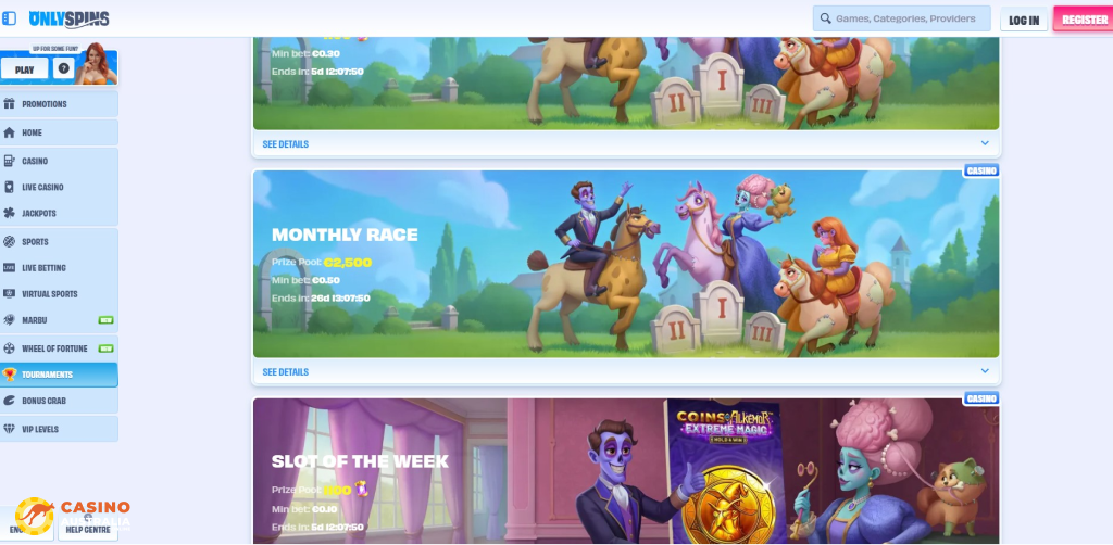 Tournaments at Onlyspins Casino Australia
