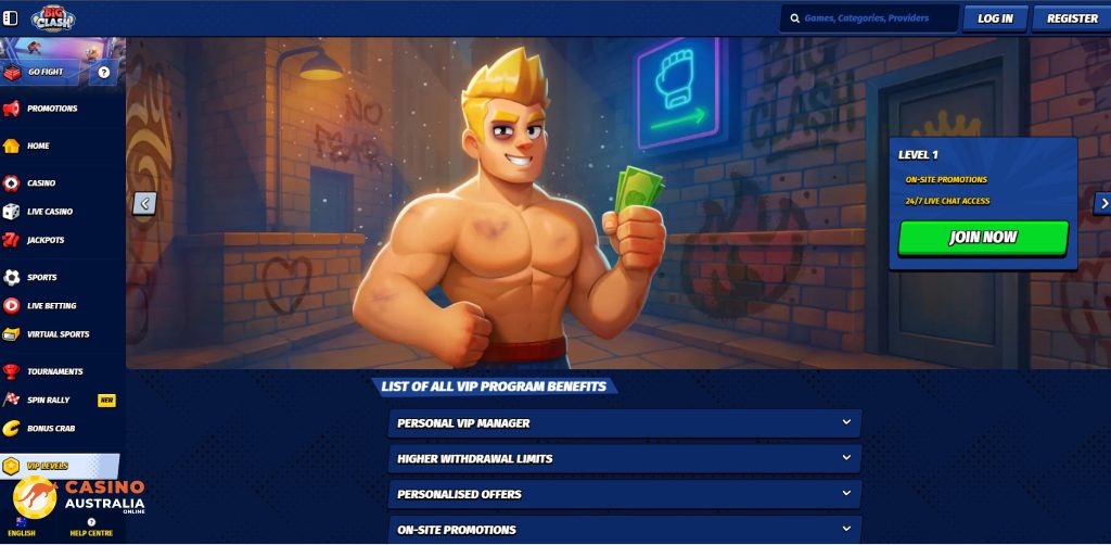 Vip Program at BigClash Casino Australia
