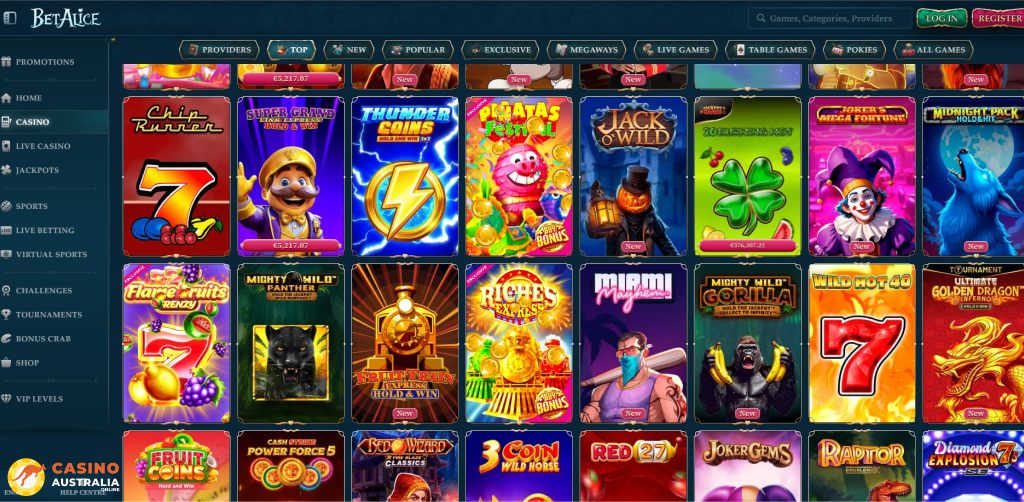 BetAlice Casino Games Australia