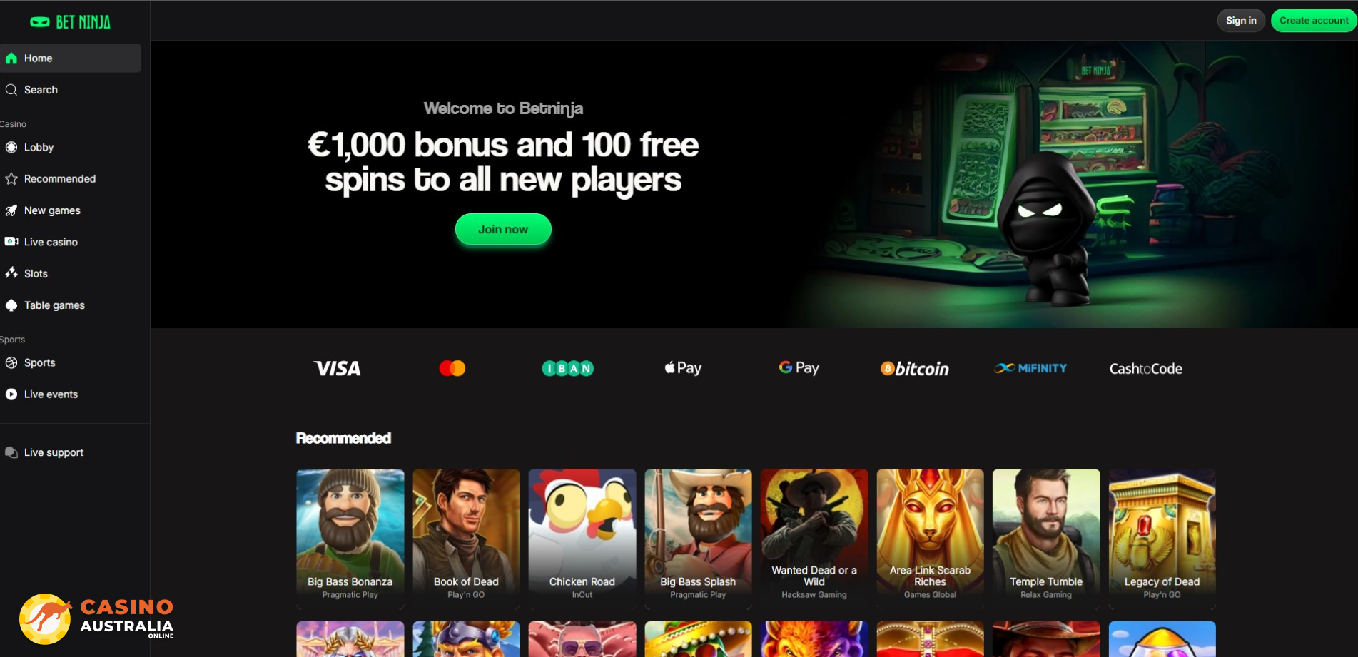 BetNinja Casino Review Australia